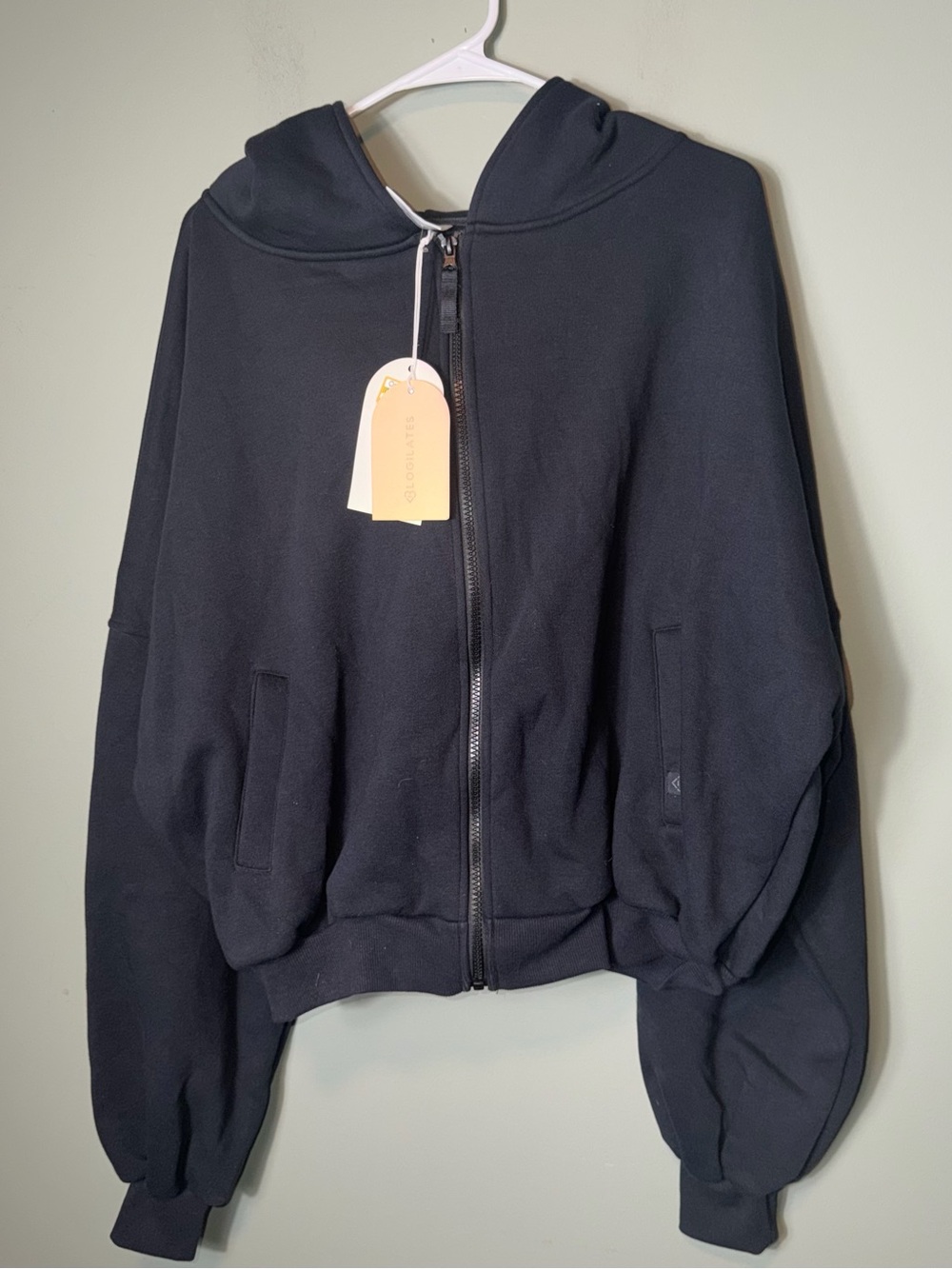 Blogilates Womens New Black Marshmallow Oversized Hoodie Full Zip Small